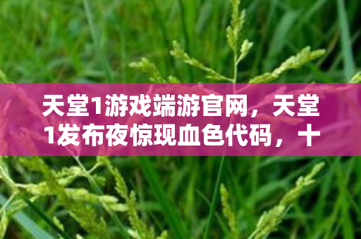 天堂1发布夜惊现血色代码图片