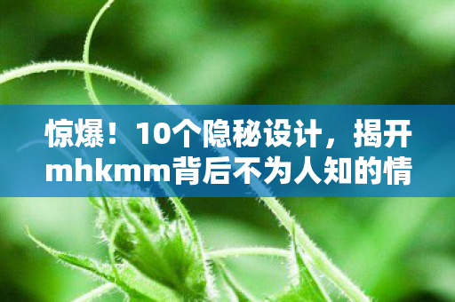 揭开mhkmm背后不为人知的情感深渊图片