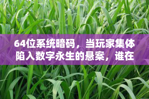 当玩家集体陷入数字永生的悬案图片