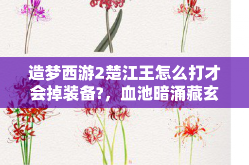 造梦西游2楚江王怎么打才会掉装备图片