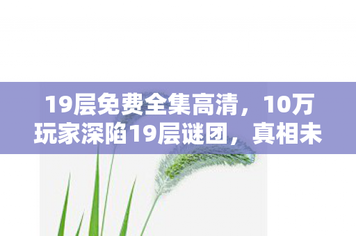 10万玩家深陷19层谜团图片