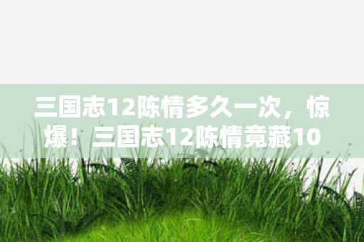 三国志12陈情竟藏10大逆天彩蛋图片