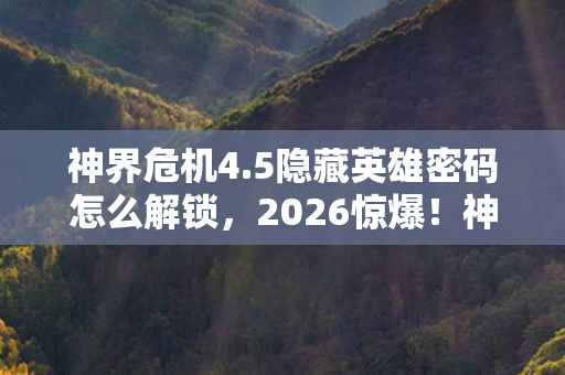 5隐藏英雄密码怎么解锁图片