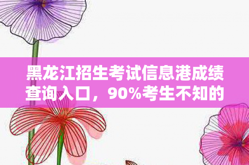 黑龙江招生考试信息港成绩查询入口图片