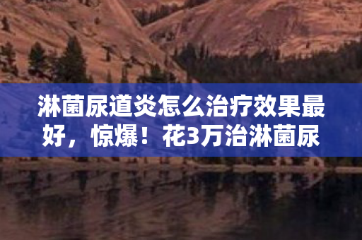 花3万治淋菌尿道炎竟藏离婚隐情图片