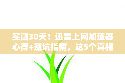迅雷上网加速器心得图片