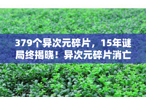 379个异次元碎片，15年谜局终揭晓！异次元碎片消亡录，百万玩家泪目见证