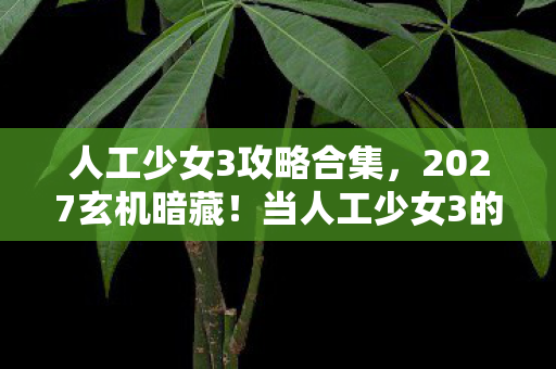 人工少女3攻略合集,2027玄机暗藏!当人工少女3的沉默选项撕开人生真相 人工少女3攻略合集,2027玄机暗藏!当人工少女3的沉默选项撕开人生真相