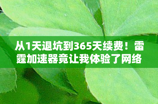 雷霆加速器竟让我体验了网络人生过山车图片