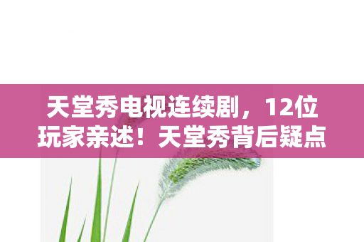 天堂秀背后疑点重重图片