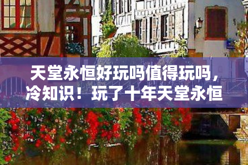 玩了十年天堂永恒才知颠覆真相图片