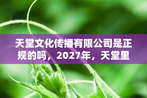 天堂文化传播有限公司是正规的吗图片