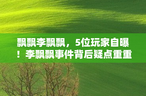 李飘飘事件背后疑点重重图片