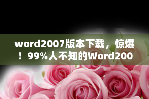 人不知的Word2007安装秘术图片