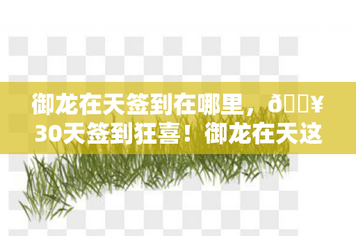 御龙在天这波福利让我爽到飞起图片