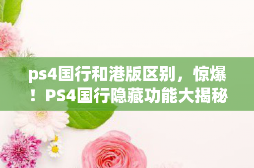 PS4国行隐藏功能大揭秘图片