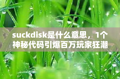 1个神秘代码引爆百万玩家狂潮图片