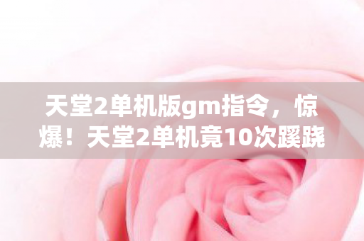 天堂2单机竟10次蹊跷闪退图片