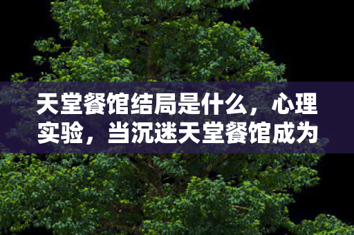 当沉迷天堂餐馆成为细思极恐的自我麻醉剂量表图片
