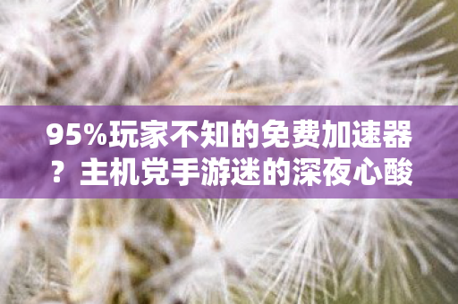 主机党手游迷的深夜心酸谁能懂图片