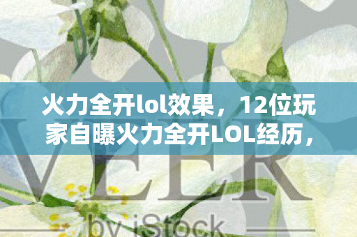 12位玩家自曝火力全开LOL经历图片