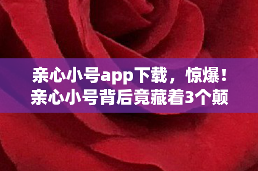 亲心小号背后竟藏着3个颠覆认知的神秘设计逻辑图片