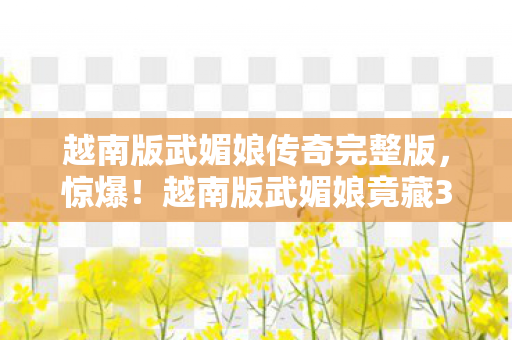 越南版武媚娘竟藏3大逆天反转图片