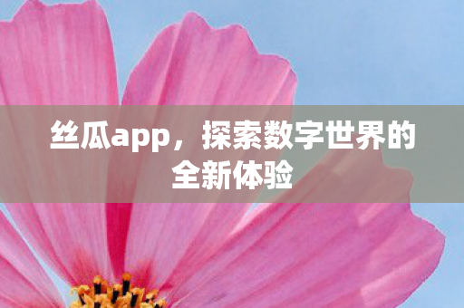 丝瓜app,探索数字世界的全新体验 丝瓜app,探索数字世界的全新体验