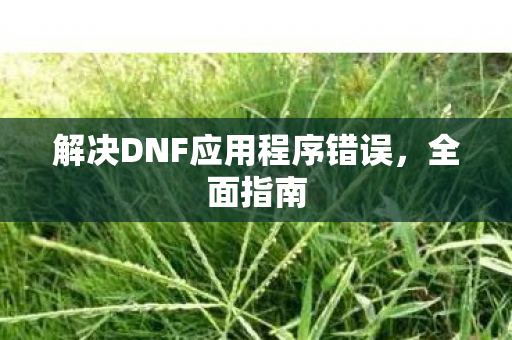 解决DNF应用程序错误,全面指南 解决DNF应用程序错误,全面指南