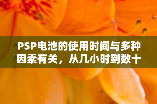 PSP电池的使用时间与多种因素有关,从几小时到数十小时不等 PSP电池的使用时间与多种因素有关,从几小时到数十小时不等