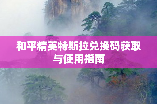 和平精英特斯拉兑换码获取与使用指南 和平精英特斯拉兑换码获取与使用指南
