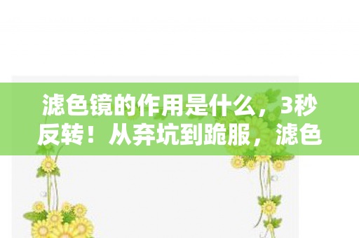 滤色镜竟藏着让画面起死回生的秘密图片