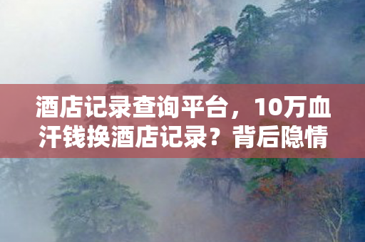 10万血汗钱换酒店记录图片