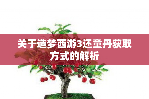 关于造梦西游3还童丹获取方式的解析 关于造梦西游3还童丹获取方式的解析