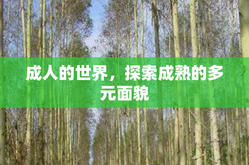 成人的世界,探索成熟的多元面貌 成人的世界,探索成熟的多元面貌