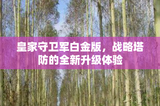 皇家守卫军白金版,战略塔防的全新升级体验 皇家守卫军白金版,战略塔防的全新升级体验