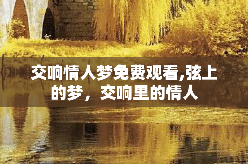 交响情人梦免费观看,弦上的梦,交响里的情人 交响情人梦免费观看,弦上的梦,交响里的情人