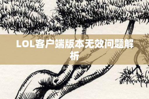 LOL客户端版本无效问题解析 LOL客户端版本无效问题解析