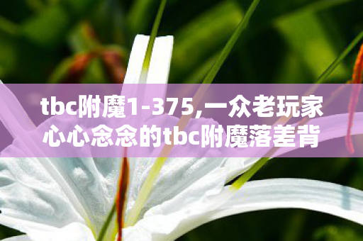 tbc附魔1-375,一众老玩家心心念念的tbc附魔落差背后藏着什么真相往往让人笑着笑着就哭了 tbc附魔1-375,一众老玩家心心念念的tbc附魔落差背后藏着什么真相往往让人笑着笑着就哭了