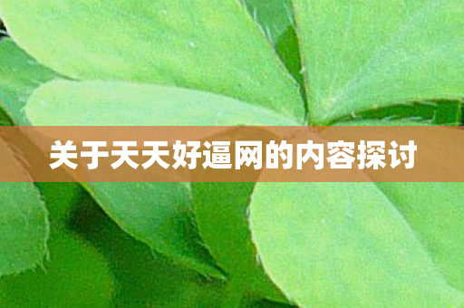 关于天天好逼网的内容探讨 关于天天好逼网的内容探讨
