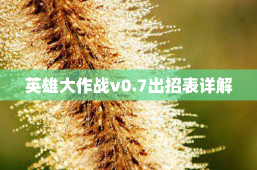 英雄大作战v0.7出招表详解 英雄大作战v0.7出招表详解