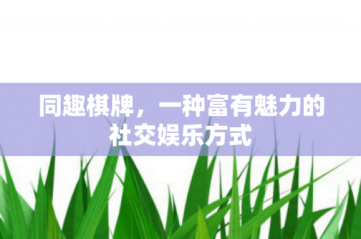 同趣棋牌,一种富有魅力的社交娱乐方式 同趣棋牌,一种富有魅力的社交娱乐方式
