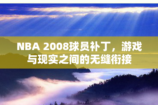 NBA 2008球员补丁,游戏与现实之间的无缝衔接 NBA 2008球员补丁,游戏与现实之间的无缝衔接