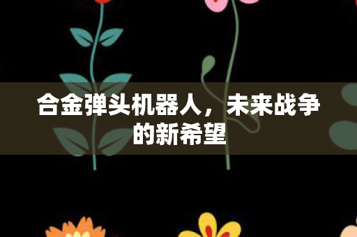 合金弹头机器人,未来战争的新希望 合金弹头机器人,未来战争的新希望