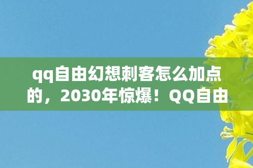 qq自由幻想刺客怎么加点的,2030年惊爆!QQ自由幻想刺客加点终极秘密,颠覆你的认知! qq自由幻想刺客怎么加点的,2030年惊爆!QQ自由幻想刺客加点终极秘密,颠覆你的认知!