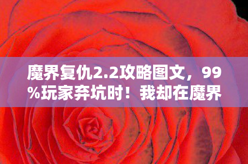 魔界复仇2.2攻略图文,99%玩家弃坑时!我却在魔界复仇2.2找到终极答案 魔界复仇2.2攻略图文,99%玩家弃坑时!我却在魔界复仇2.2找到终极答案