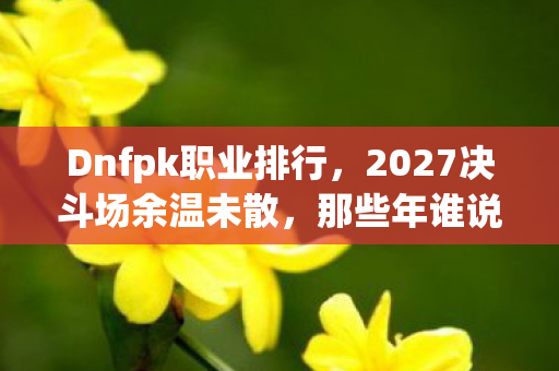 Dnfpk职业排行,2027决斗场余温未散,那些年谁说的别走,让我鼻子一酸 Dnfpk职业排行,2027决斗场余温未散,那些年谁说的别走,让我鼻子一酸