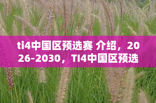 ti4中国区预选赛 介绍,2026-2030,TI4中国区预选赛五年风云,谁将缔造震撼传奇? ti4中国区预选赛 介绍,2026-2030,TI4中国区预选赛五年风云,谁将缔造震撼传奇?