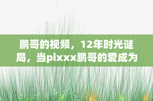 鹏哥的视频，12年时光谜局，当pixxx鹏哥的爱成为千万玩家泪目的数字墓碑