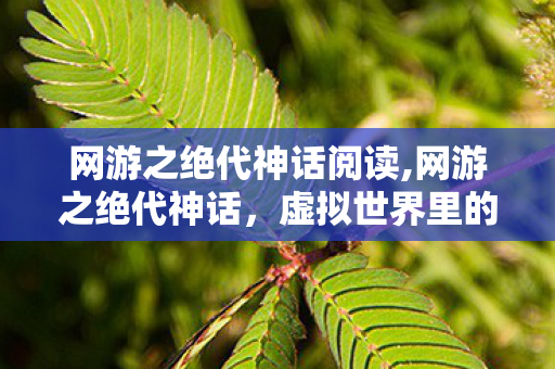 网游之绝代神话阅读,网游之绝代神话,虚拟世界里的热血成长与荣耀 网游之绝代神话阅读,网游之绝代神话,虚拟世界里的热血成长与荣耀